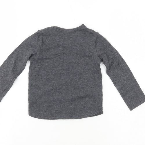 TU Girls Grey  Cotton Pullover Casual Size 9-12 Months Crew Neck