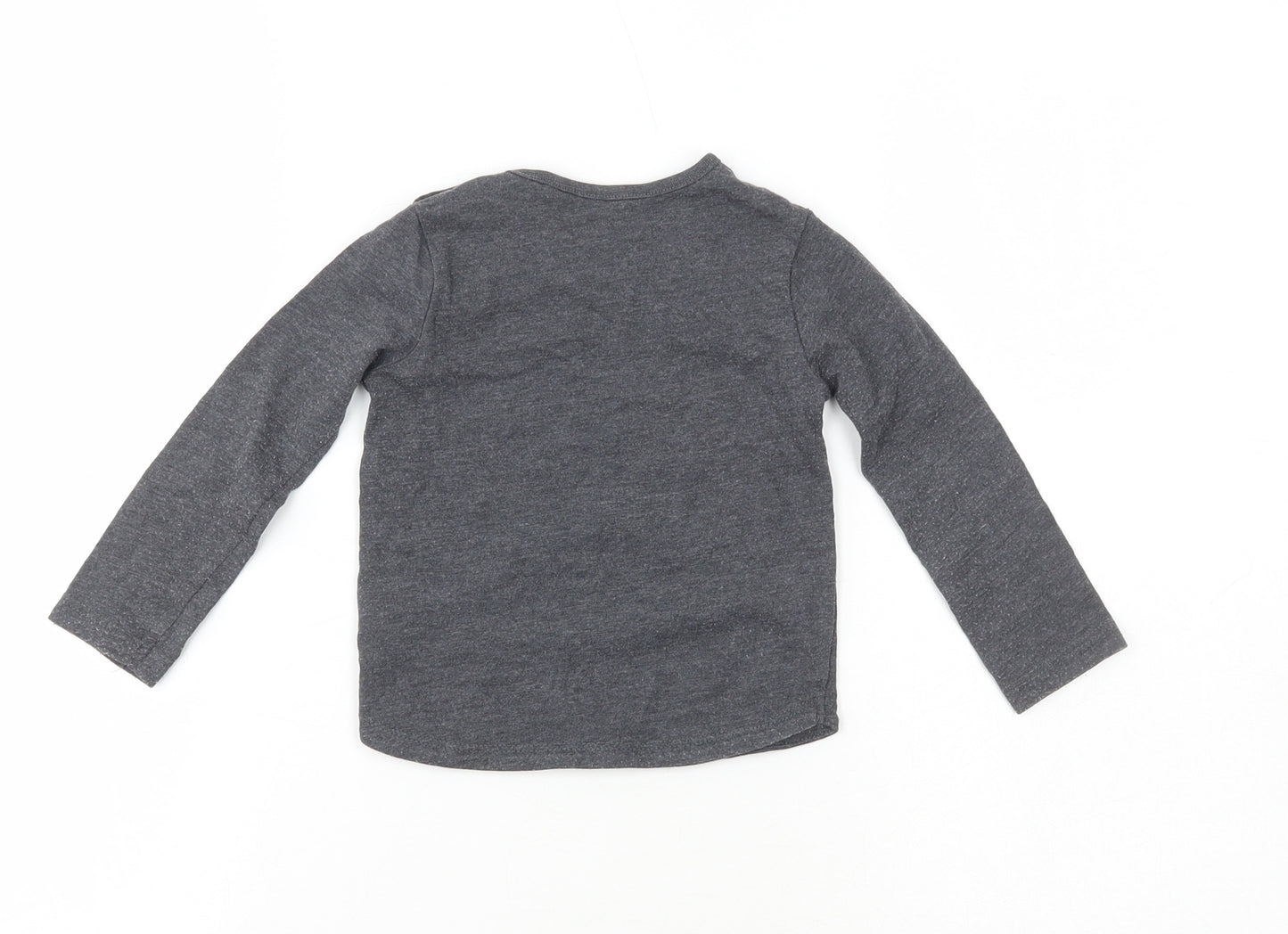 TU Girls Grey  Cotton Pullover Casual Size 9-12 Months Crew Neck