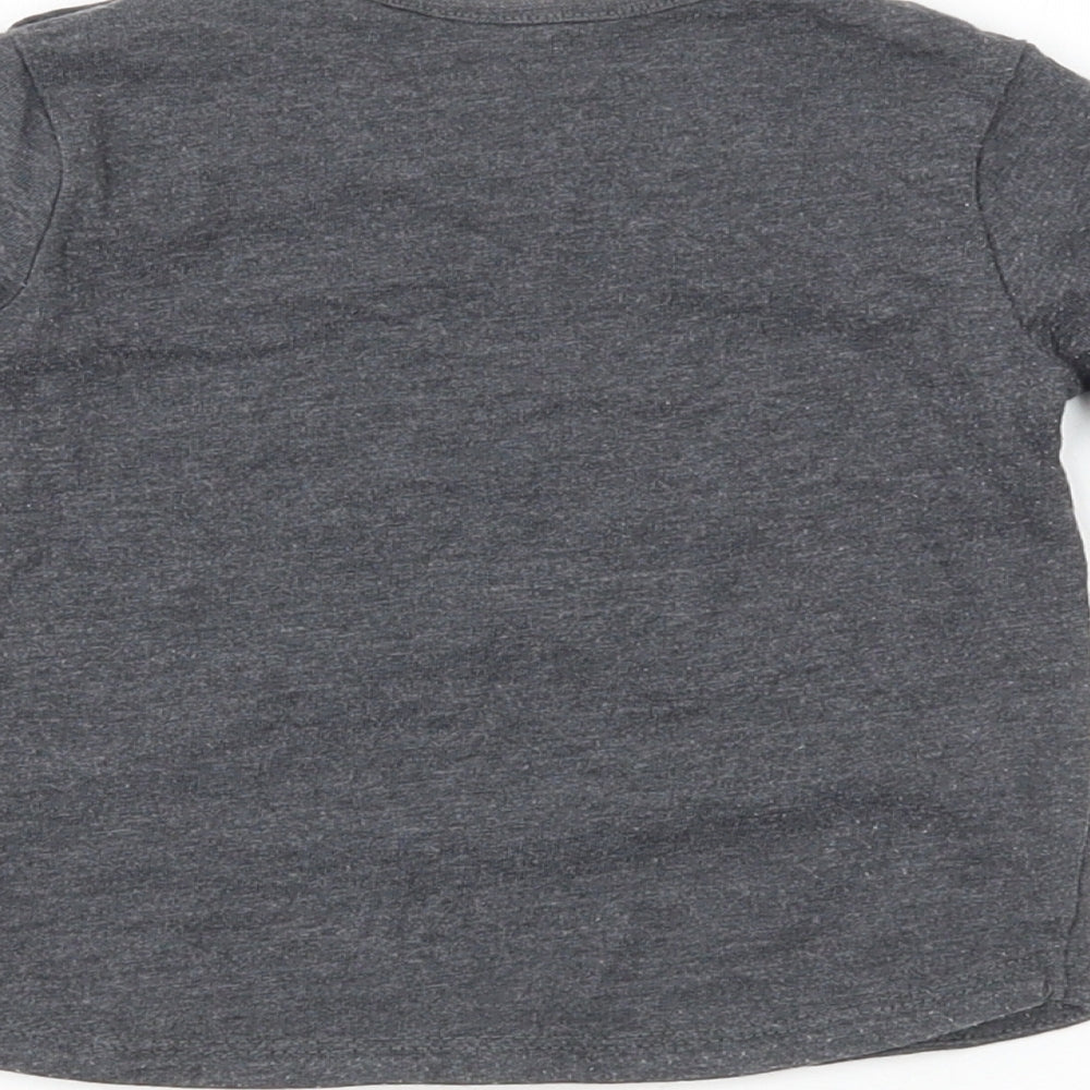 TU Girls Grey  Cotton Pullover Casual Size 9-12 Months Crew Neck
