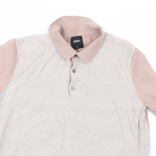 Burton  Mens Pink  Polyester  Polo Size L Collared