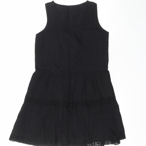NEXT Womens Black  100% Cotton Fit & Flare  Size 8  V-Neck
