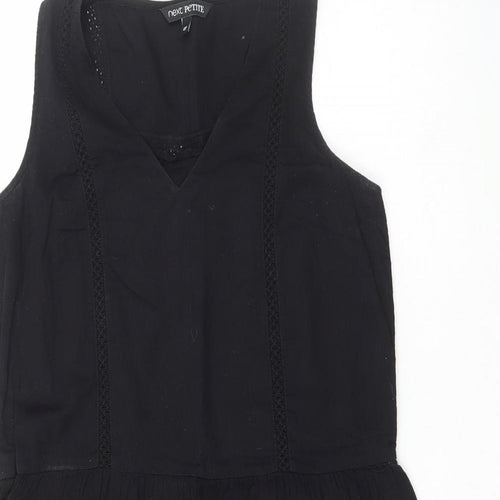 NEXT Womens Black  100% Cotton Fit & Flare  Size 8  V-Neck