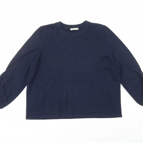 TU Womens Blue  Viscose Pullover Sweatshirt Size 14