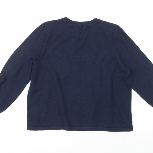 TU Womens Blue  Viscose Pullover Sweatshirt Size 14