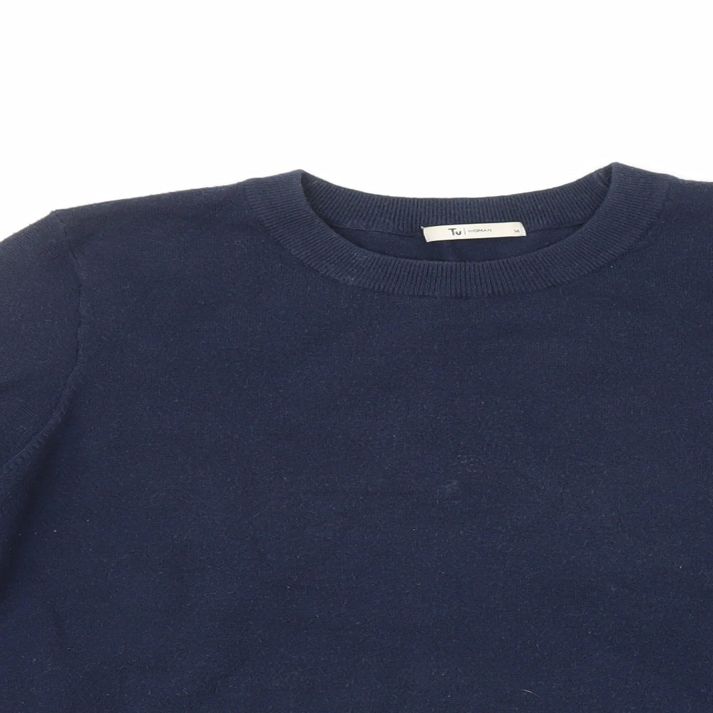TU Womens Blue  Viscose Pullover Sweatshirt Size 14