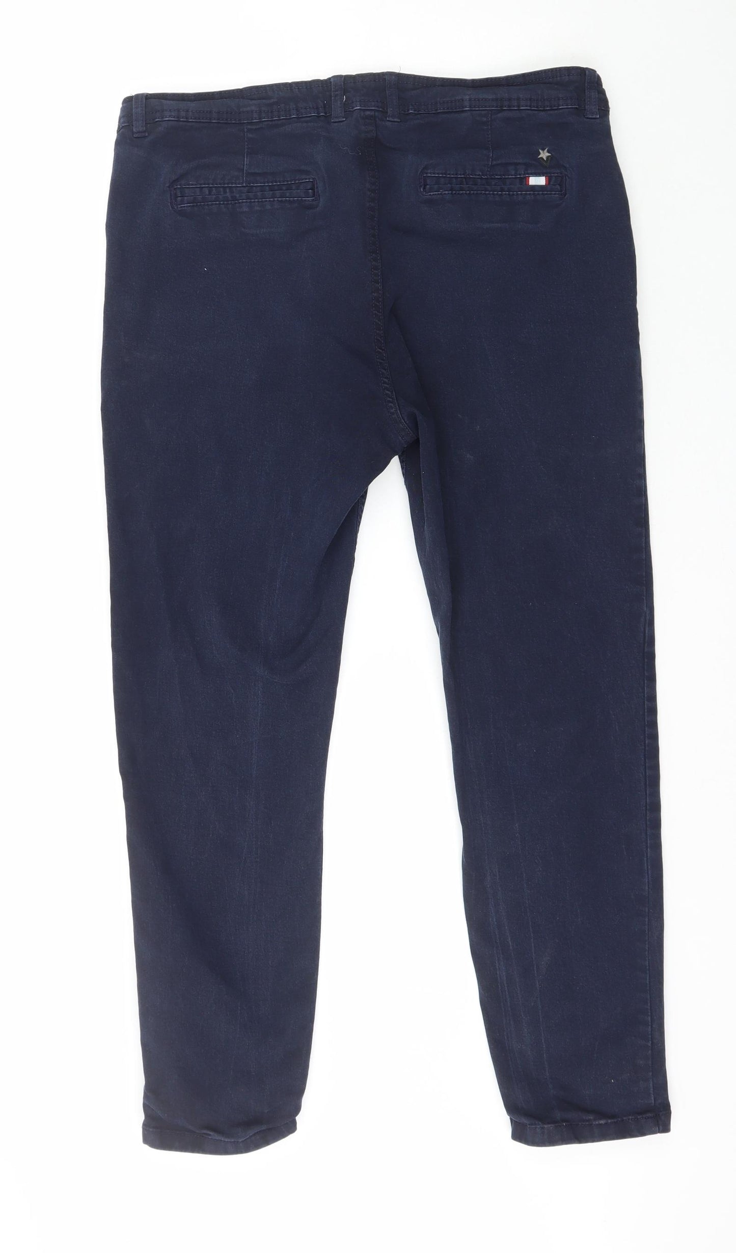 Soviet Mens Blue  Cotton Trousers  Size 34 L26 in Regular