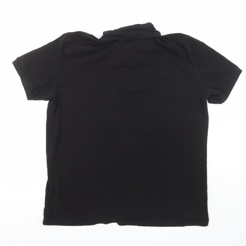 H&M Mens Black  Cotton  Button-Up Size L Collared