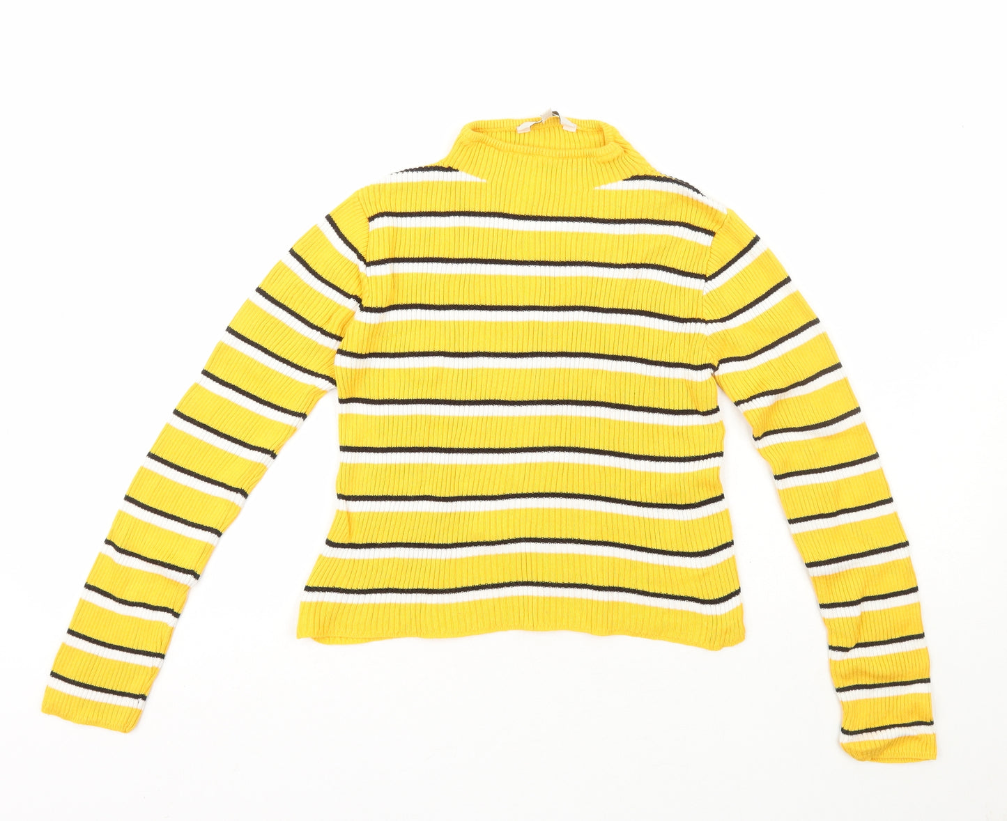 Miss Evie  Girls Multicoloured Crew Neck Striped Viscose Pullover Jumper Size 13-14 Years