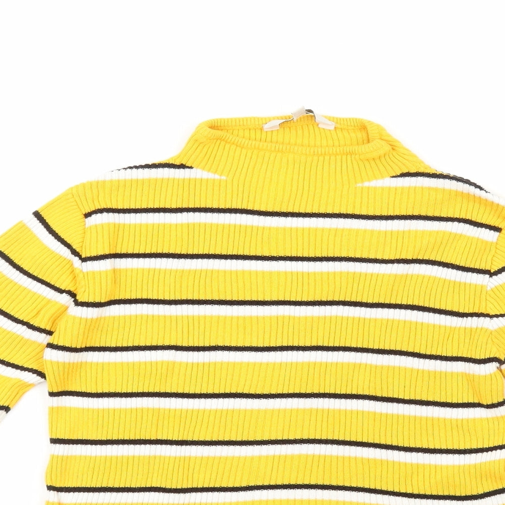 Miss Evie  Girls Multicoloured Crew Neck Striped Viscose Pullover Jumper Size 13-14 Years