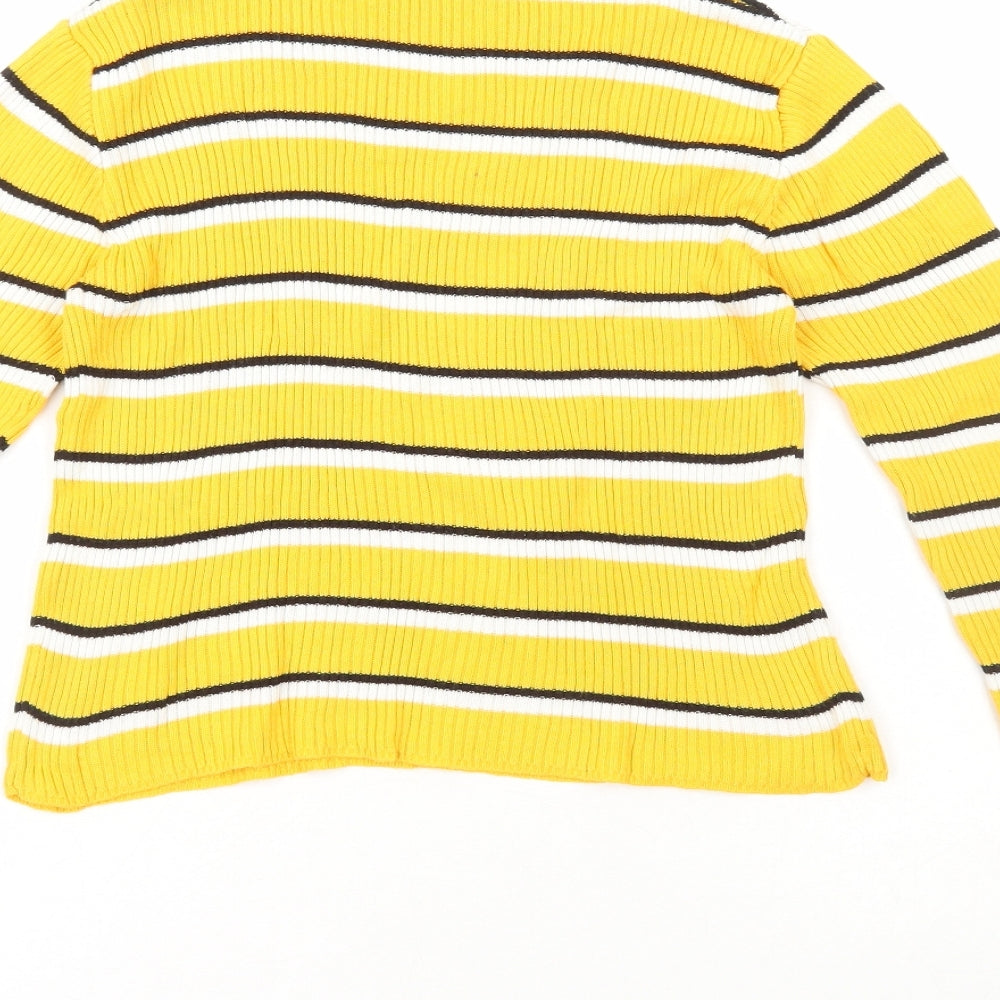 Miss Evie  Girls Multicoloured Crew Neck Striped Viscose Pullover Jumper Size 13-14 Years