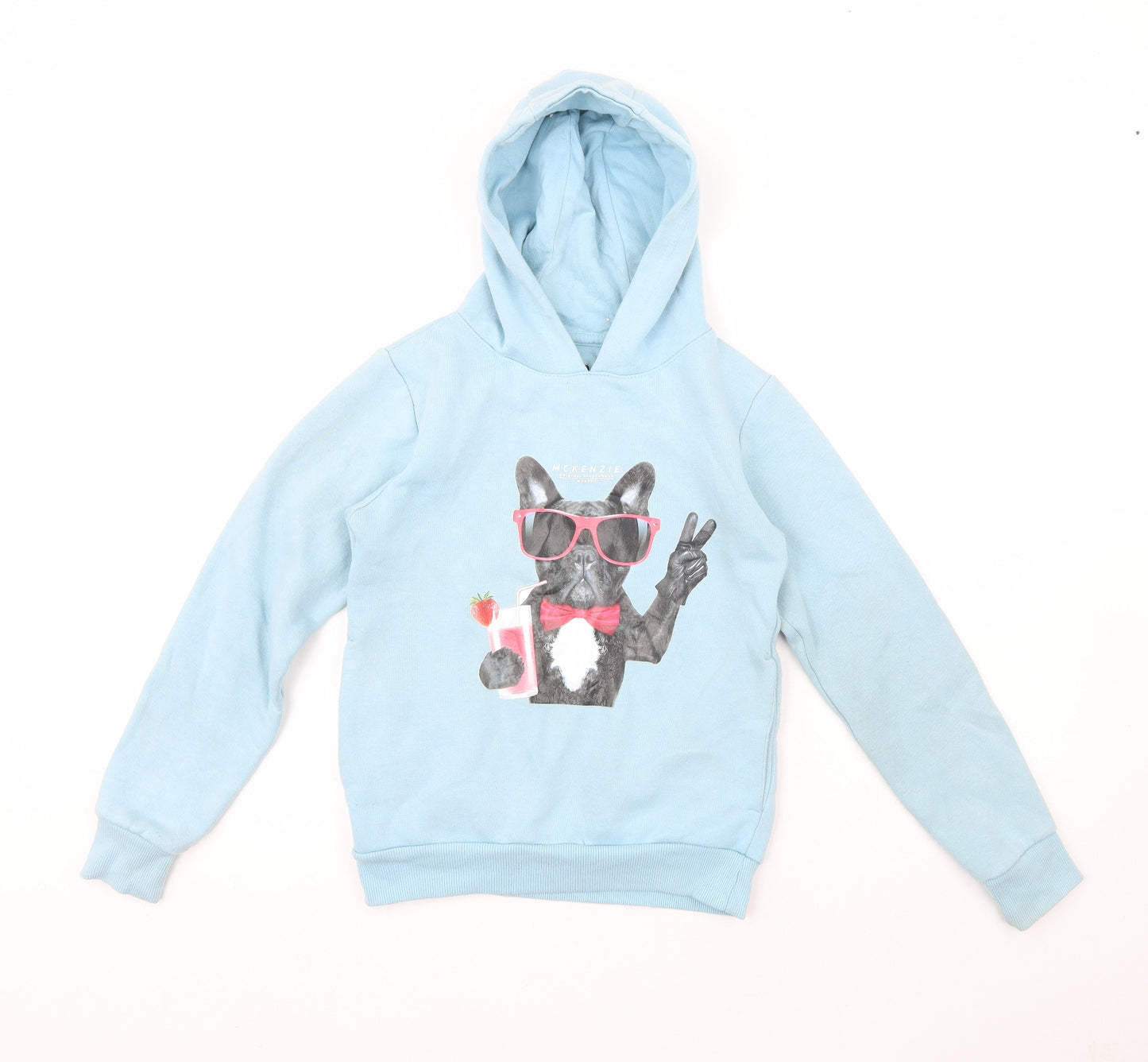 McKenzie  Girls Blue  Polyester Pullover Hoodie Size 10-11 Years