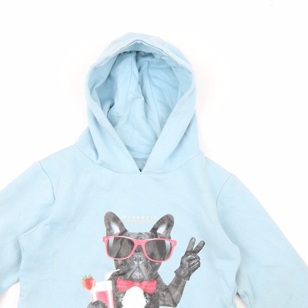 McKenzie  Girls Blue  Polyester Pullover Hoodie Size 10-11 Years