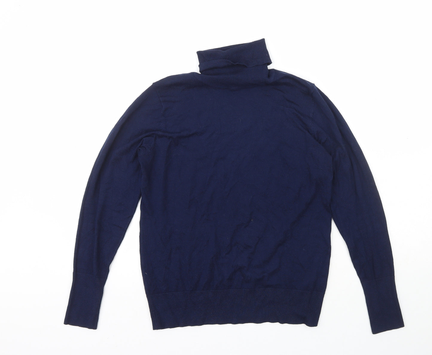 Dunnes Womens Blue Roll Neck  Viscose Pullover Jumper Size M