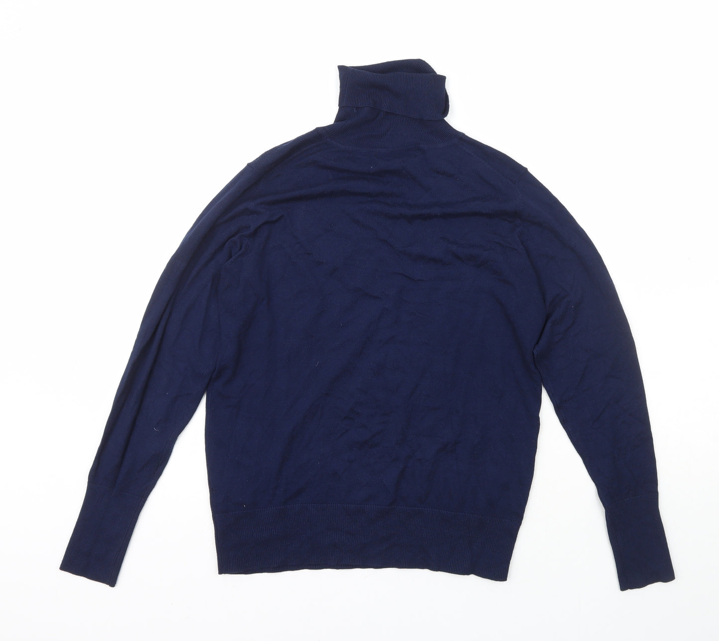 Dunnes Womens Blue Roll Neck  Viscose Pullover Jumper Size M