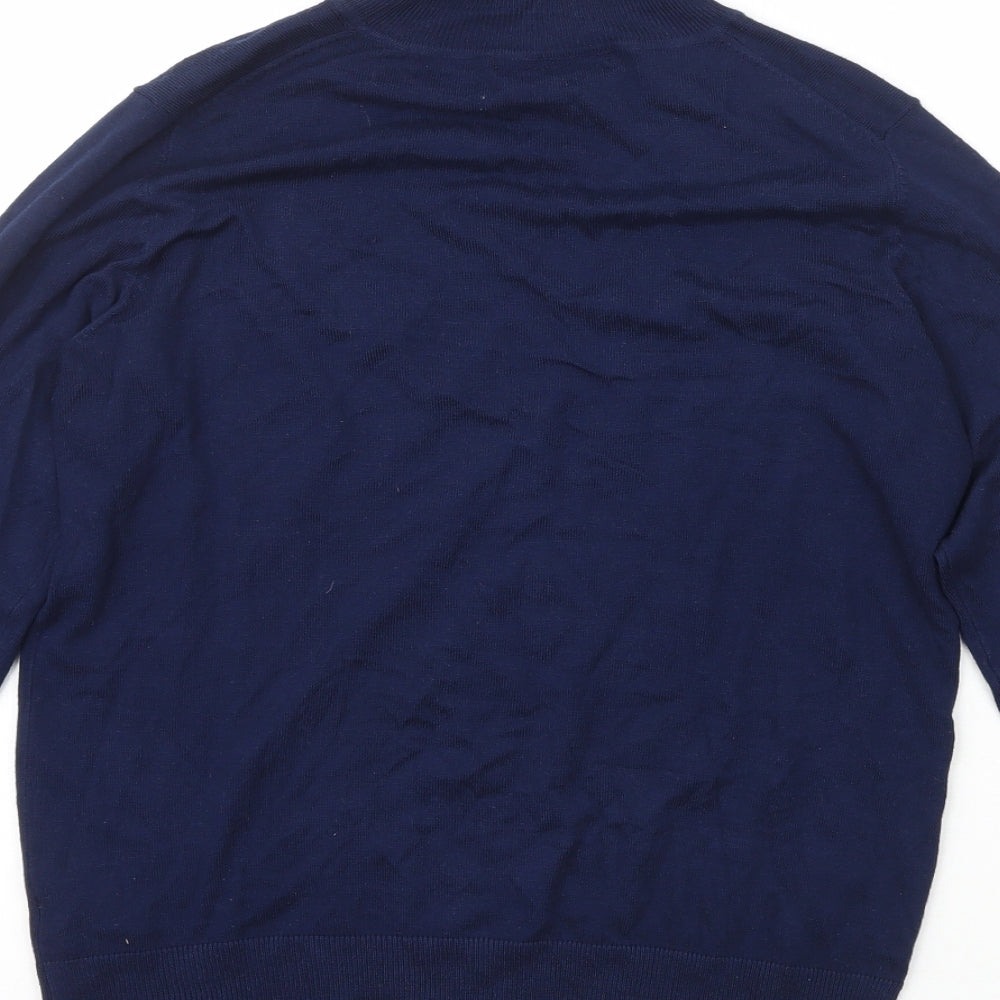Dunnes Womens Blue Roll Neck  Viscose Pullover Jumper Size M