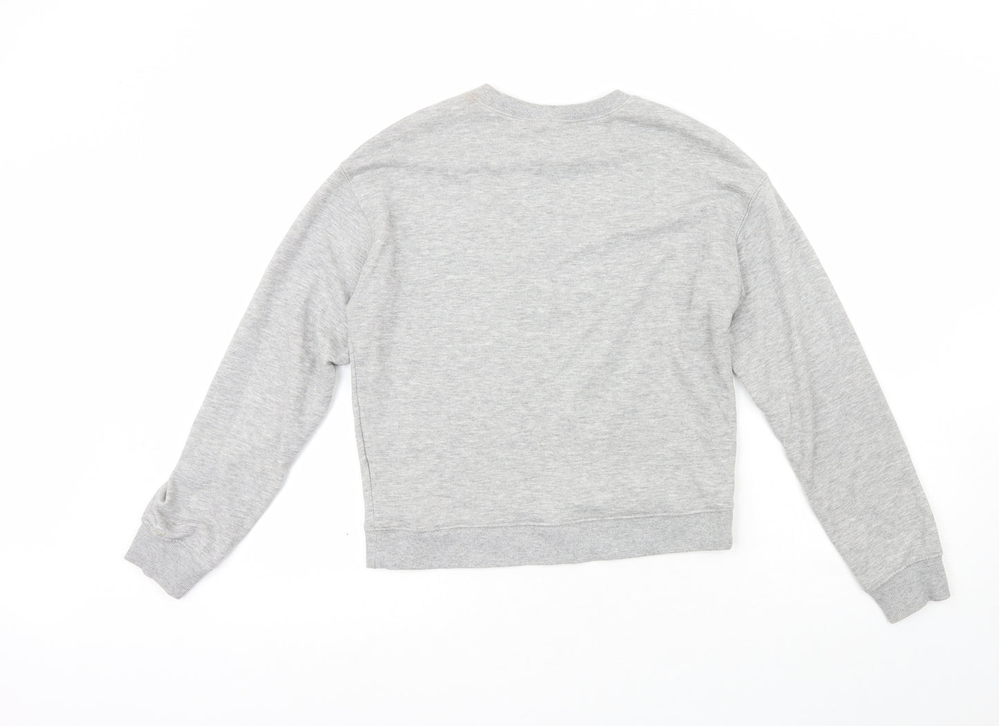 H&M Womens Grey Crew Neck  Cotton Pullover Jumper Size XS   - Love