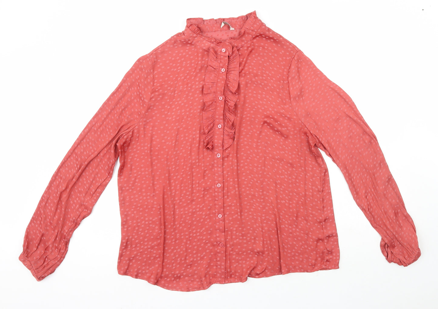 Monsoon Womens Red  Polyester Basic Blouse Size M Collared