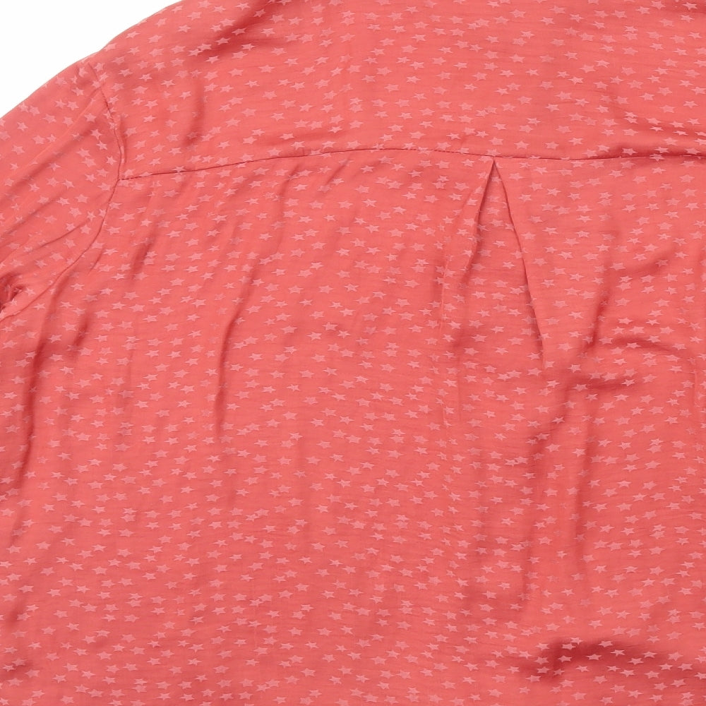 Monsoon Womens Red  Polyester Basic Blouse Size M Collared