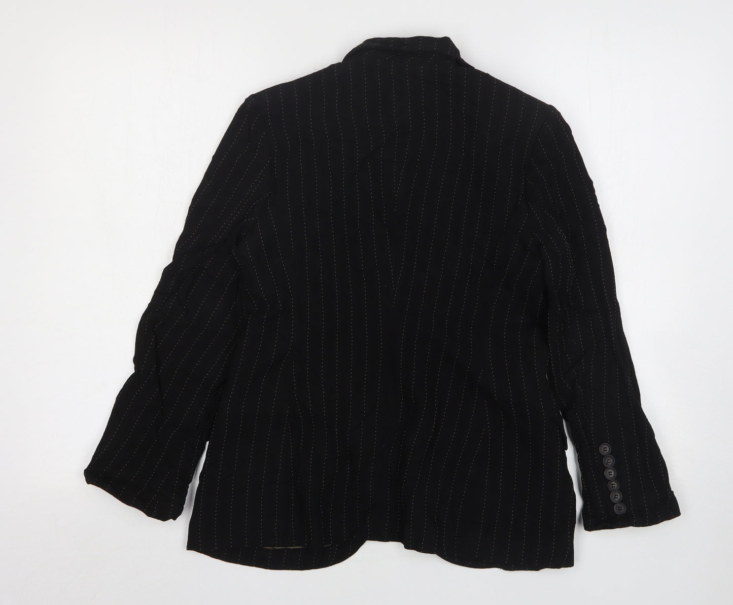 Planet Womens Black Striped Wool Jacket Suit Jacket Size 8