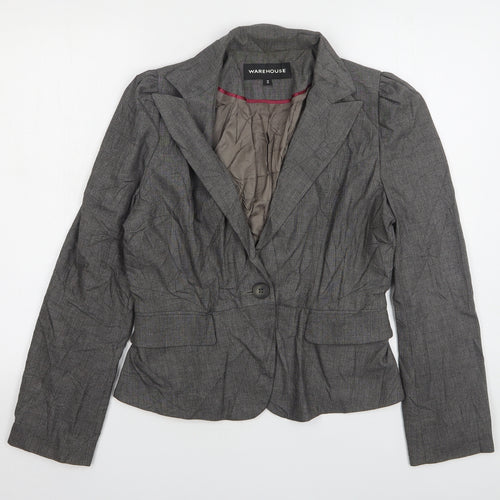 Warehouse Womens Grey  Polyester Jacket Suit Jacket Size 14