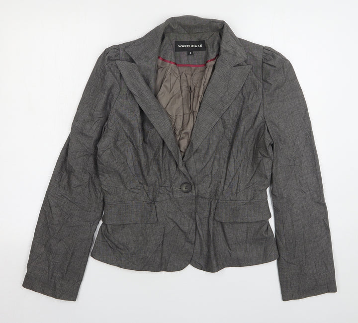 Warehouse Womens Grey Polyester Jacket Suit Jacket Size 14