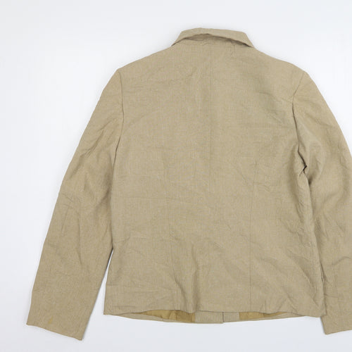 K.O.M.B.I Womens Beige  Polyester Jacket Suit Jacket Size 10
