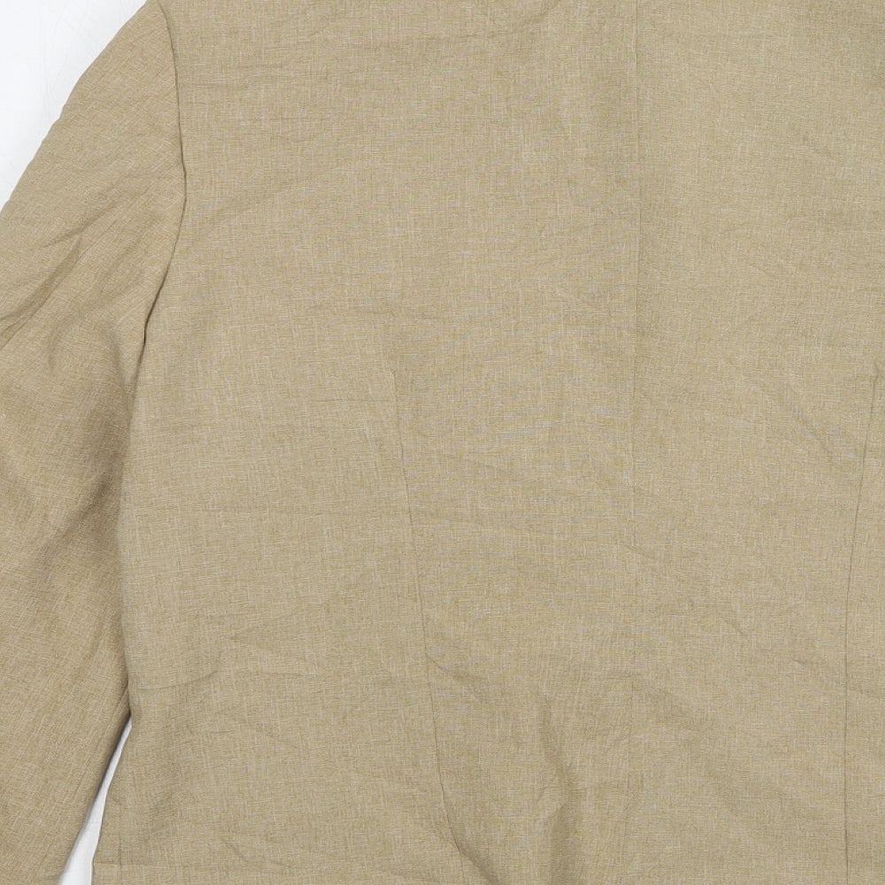 K.O.M.B.I Womens Beige  Polyester Jacket Suit Jacket Size 10