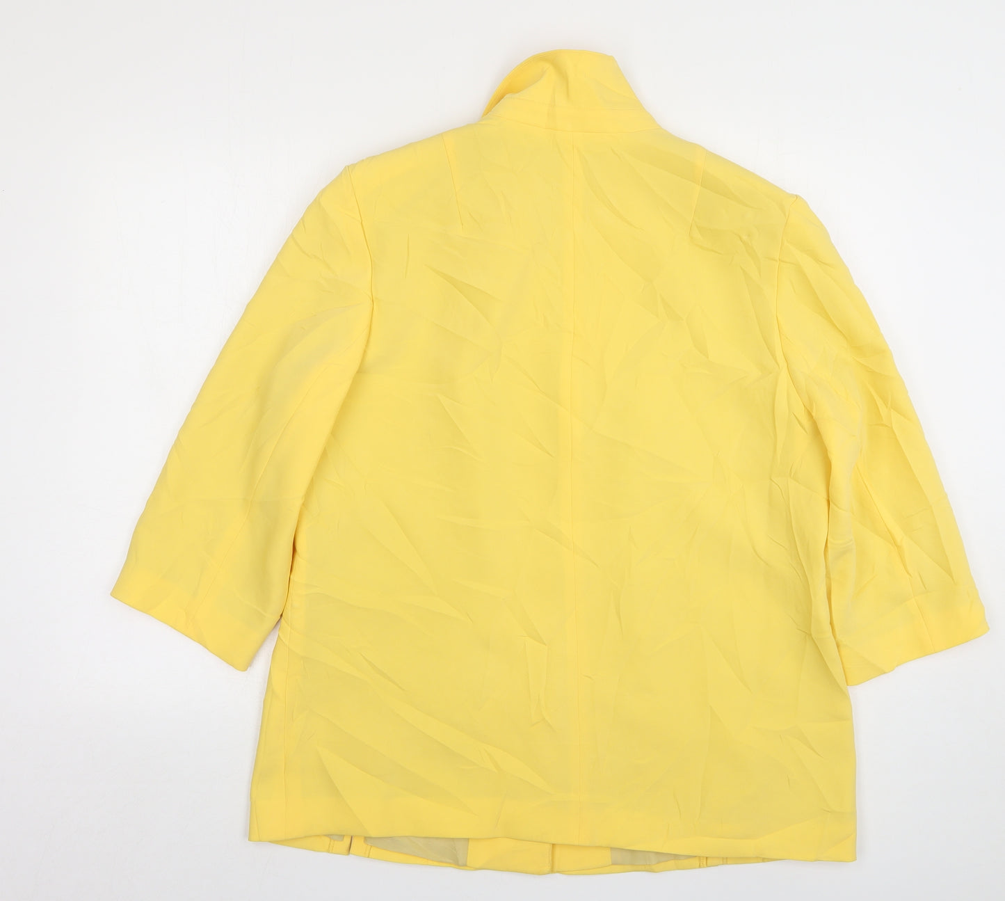 Preworn Womens Yellow  Polyester Jacket Suit Jacket Size 18
