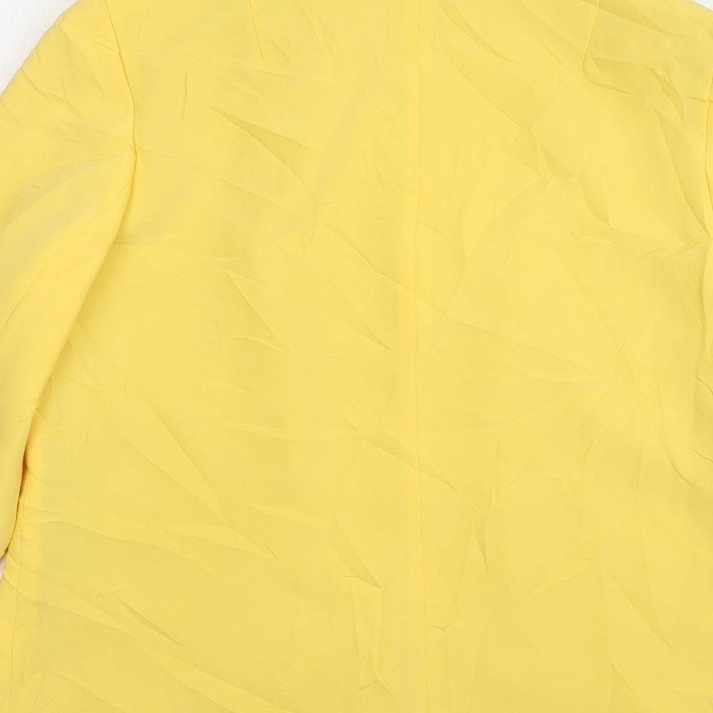 Preworn Womens Yellow  Polyester Jacket Suit Jacket Size 18