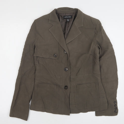 Episode Womens Green  Acetate Jacket Suit Jacket Size 10
