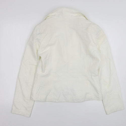 Poetic Land Womens White  Modal Jacket Suit Jacket Size 14