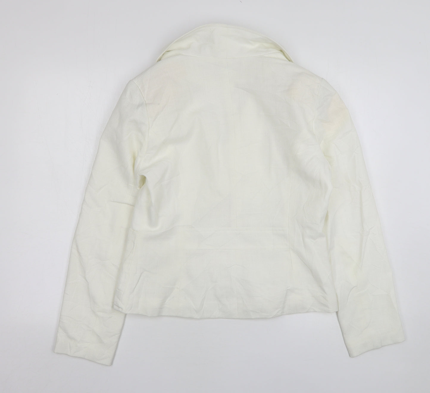 Poetic Land Womens White  Modal Jacket Suit Jacket Size 14