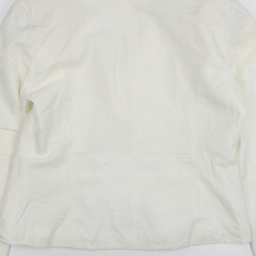 Poetic Land Womens White  Modal Jacket Suit Jacket Size 14