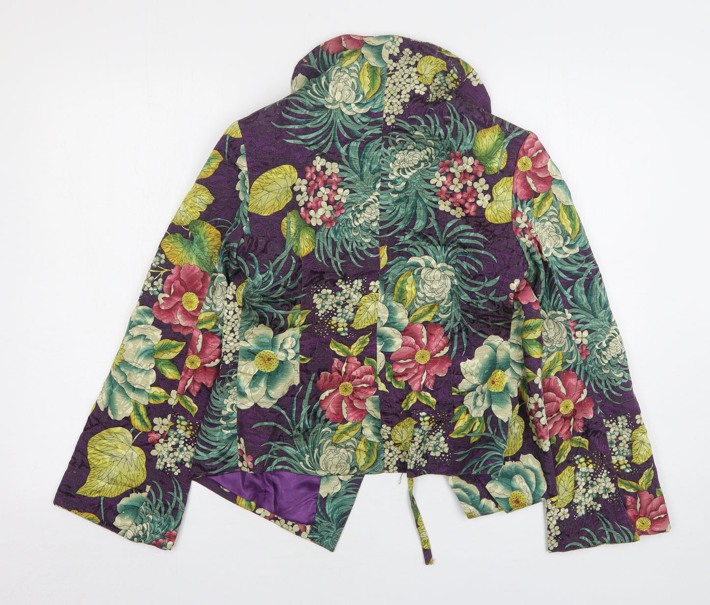 Riao Xin Womens Multicoloured Floral Polyester Jacket Blazer Size 8