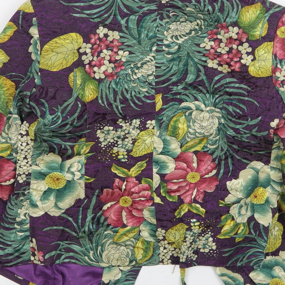 Riao Xin Womens Multicoloured Floral Polyester Jacket Blazer Size 8