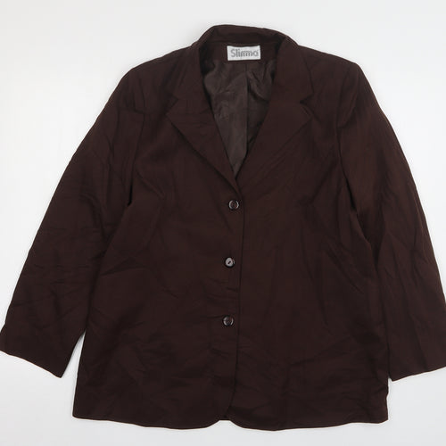 Slimma Womens Brown  Polyester Jacket Suit Jacket Size 18