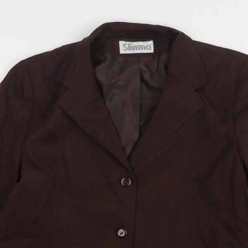 Slimma Womens Brown  Polyester Jacket Suit Jacket Size 18