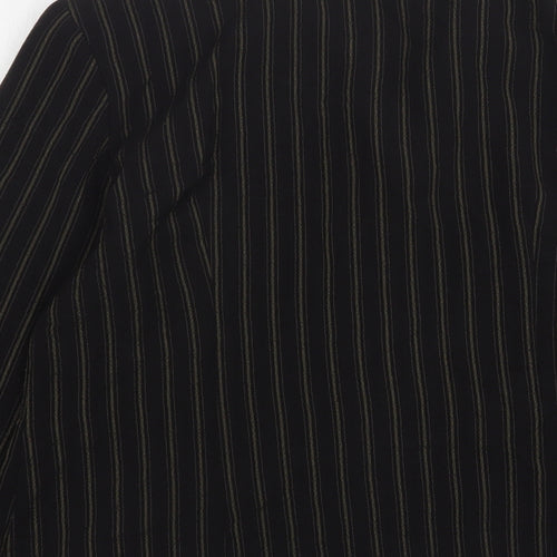 EWM Womens Brown Striped Polyester Jacket Suit Jacket Size 14