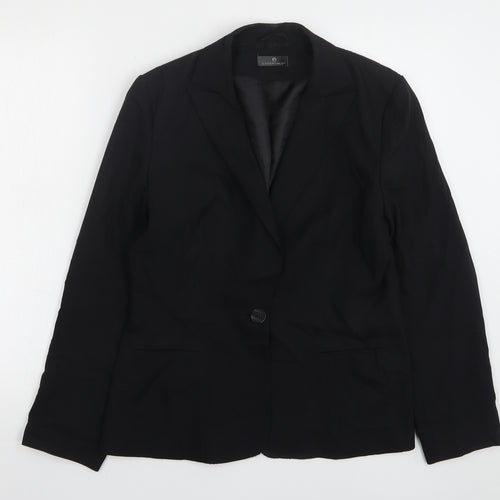 Essentials  Womens Black  Polyester Jacket Suit Jacket Size 12