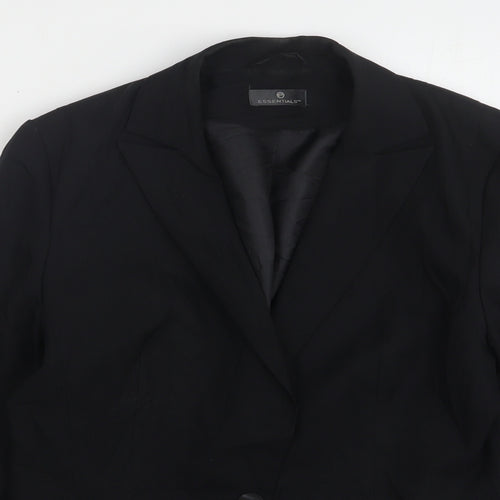 Essentials  Womens Black  Polyester Jacket Suit Jacket Size 12