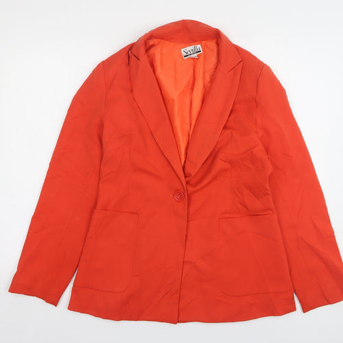 Sevilla Womens Orange  Cotton Jacket Suit Jacket Size 12