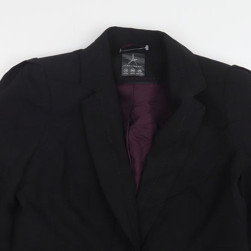 Atmosphere Womens Black  Polyester Jacket Sport Coat Size 12