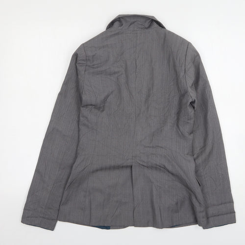 Denim & Co. Womens Grey  Polyester Jacket Suit Jacket Size 8