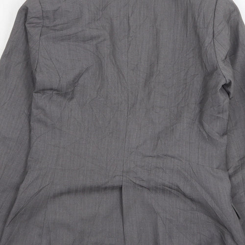 Denim & Co. Womens Grey  Polyester Jacket Suit Jacket Size 8