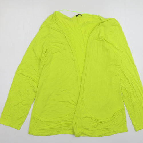 Gallery Womens Green V-Neck  Viscose Cardigan Jumper Size 16