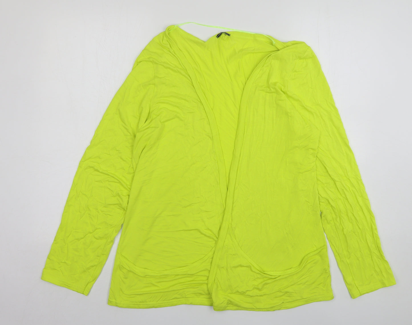 Gallery Womens Green V-Neck  Viscose Cardigan Jumper Size 16