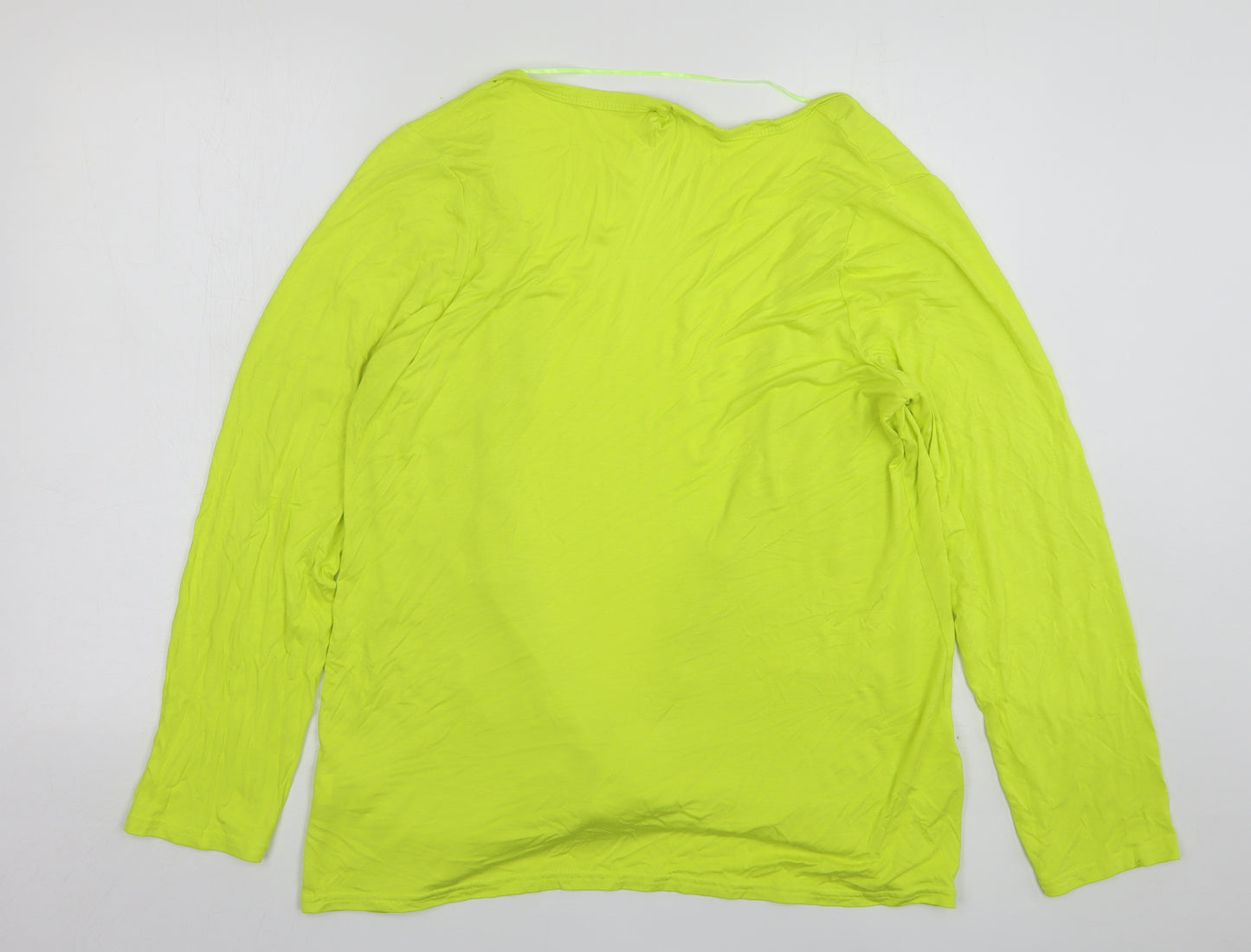 Gallery Womens Green V-Neck  Viscose Cardigan Jumper Size 16