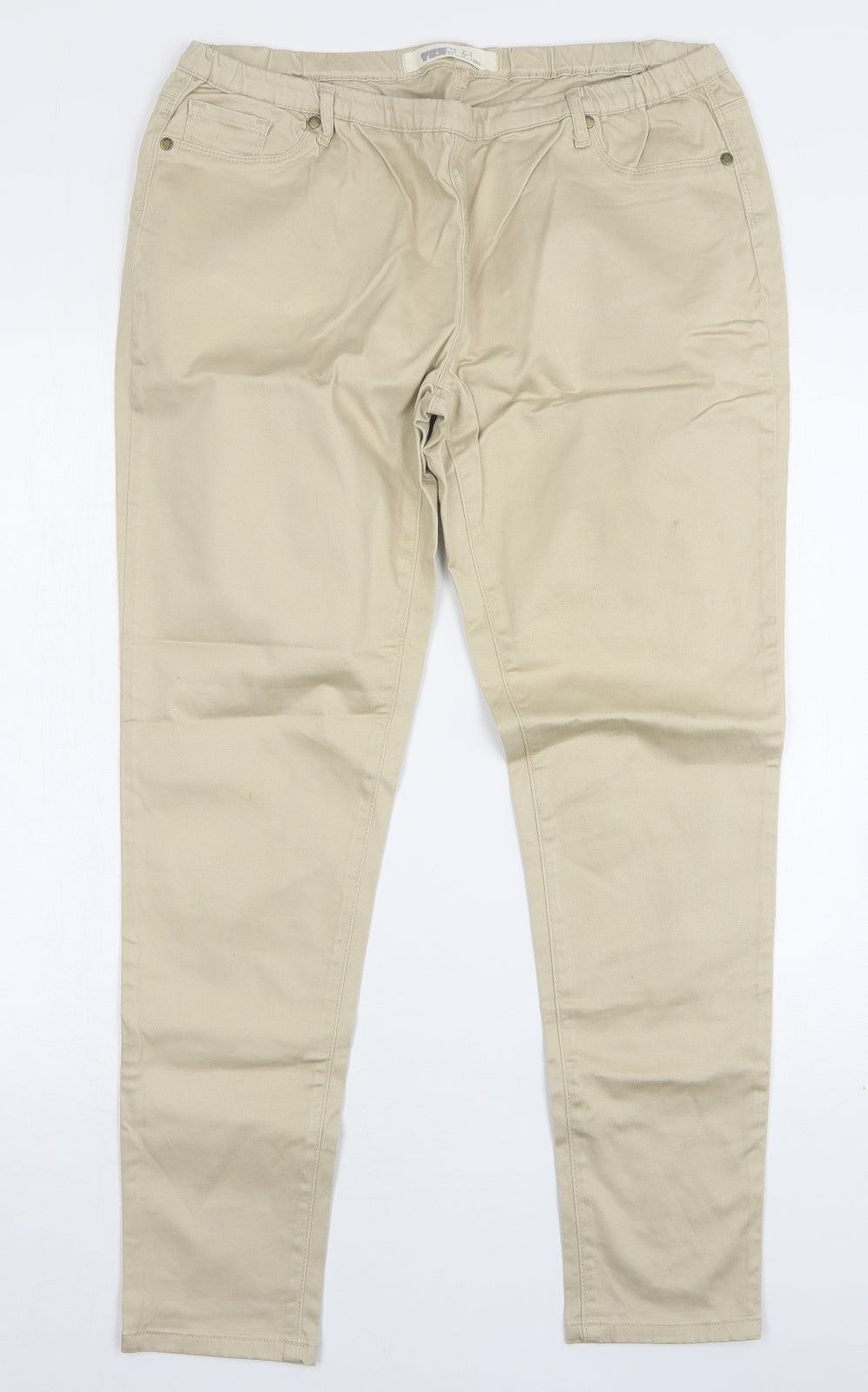 YesYes Womens Beige  Cotton Jegging Jeans Size 18 L29 in Regular