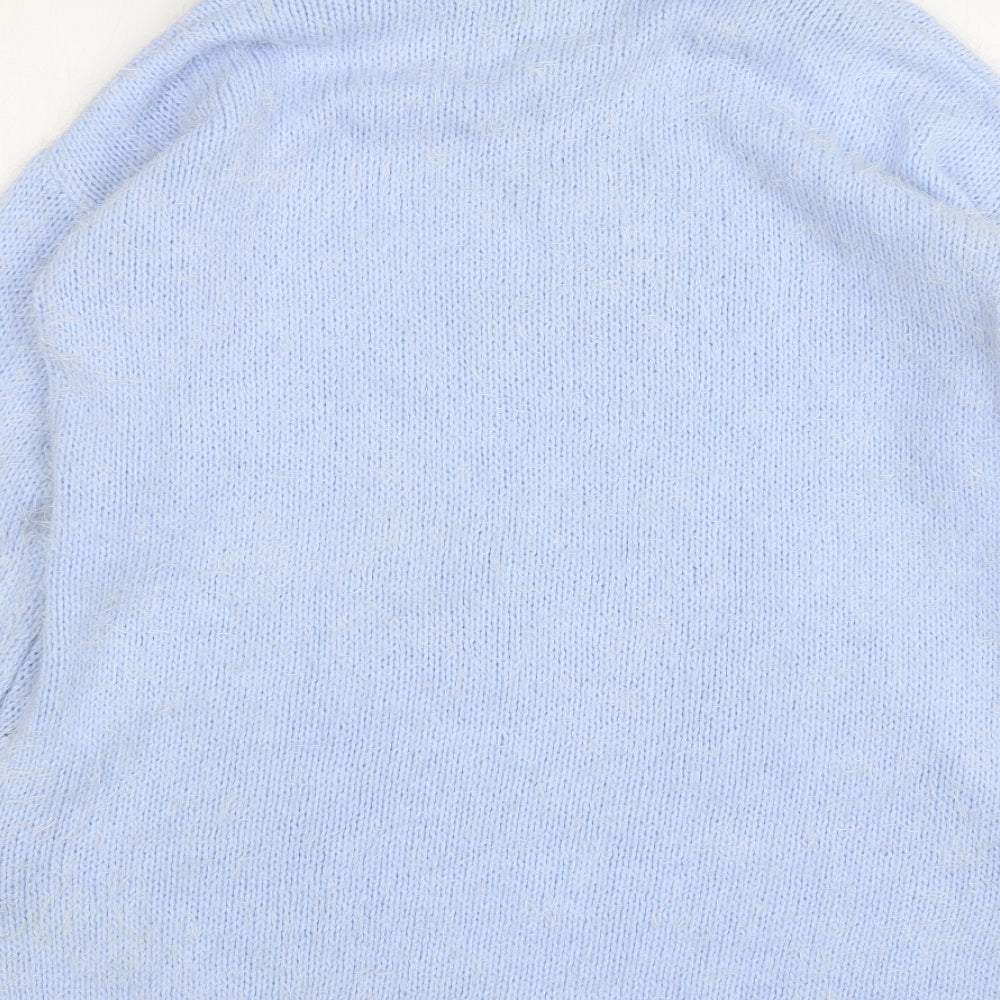 Papaya Womens Blue Roll Neck  Acrylic Pullover Jumper Size M