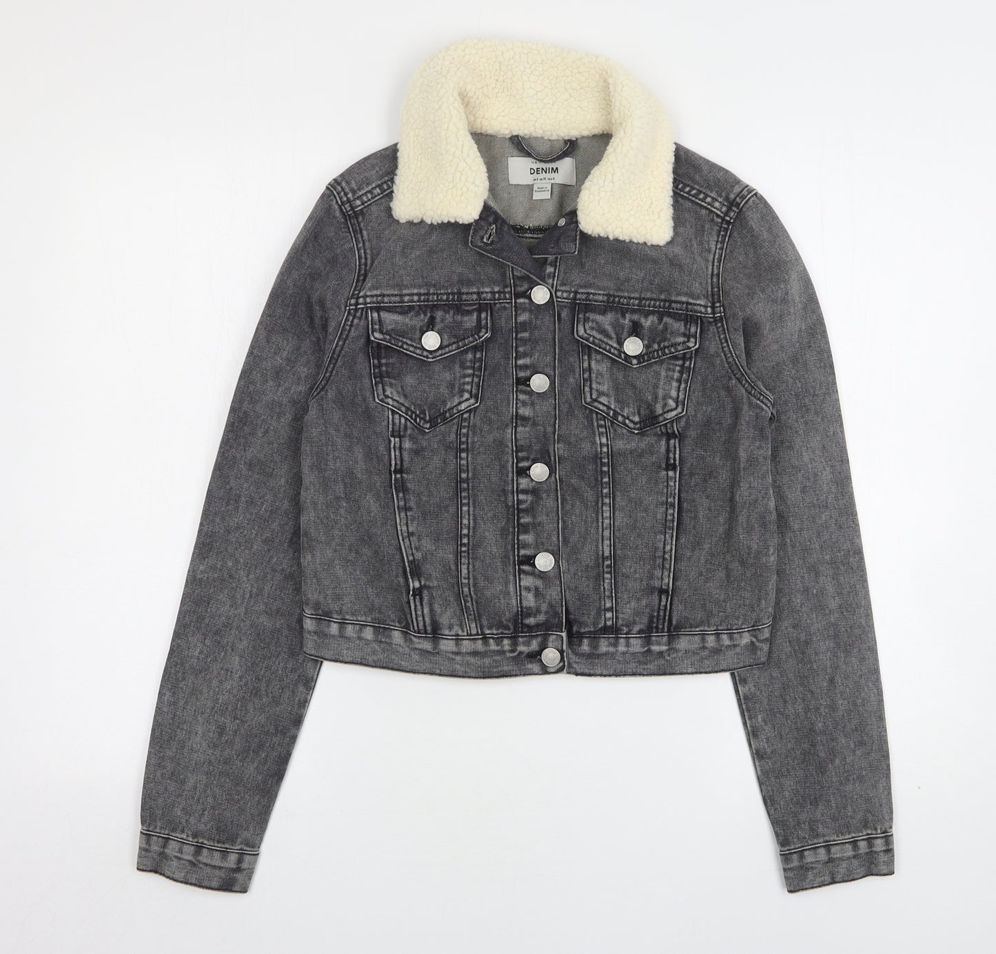 New Look Womens Grey   Jacket  Size 8  Button